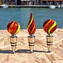Bottle stopper round - Cannes warm color - Murano Glass Drop Shape 