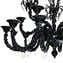 Exclusive Venetian Chandelier Rezzonico Gothic -  Black King - Details in Gold 24kt - Original Murano Glass OMG
