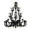 Exclusive Venetian Chandelier Rezzonico Gothic -  Black King - Details in Gold 24kt - Original Murano Glass OMG