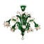 Venetian Chandelier Rosetto White, gold and Green - Original Murano Glass