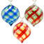 Set di 3 Palle di Natale - Canne Fantasy - Vetro di Murano originale