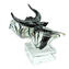 Testa di toro - Con avventurina - Scultura in Vetro di Murano Originale OMG