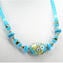 Necklace Tupis - Gold and Lightblue - Original Murano Glass OMG