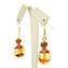 Earrings Lipo - Amber & gold - Original Murano Glass OMG