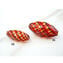 Filigree Murano glass Beads - Red black amber