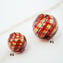Filigree Murano glass Beads - Red black amber