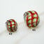 Filigree Murano glass Beads - Red green aventurine