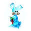 Lightblue rabbit miniature - Original Murano Glass OMG