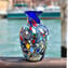 Vaso Eden Soffiato - Blu e foglia argento - Original Murano Glass