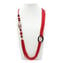 Collana Rossa & nera - Conterie + perla in filigrana - Vetro di Murano Originale OMG