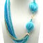 Collana Celeste & avventurina - Conterie + perle - Vetro di Murano Originale OMG