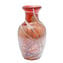 Vaso Meridiano - Corallo + Argento - Vetro di Murano Soffiato